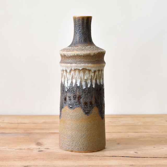 French Fat Lava Pottery Vase / フレンチ ファット ラヴァ ポタリー ベース / 2208H-005