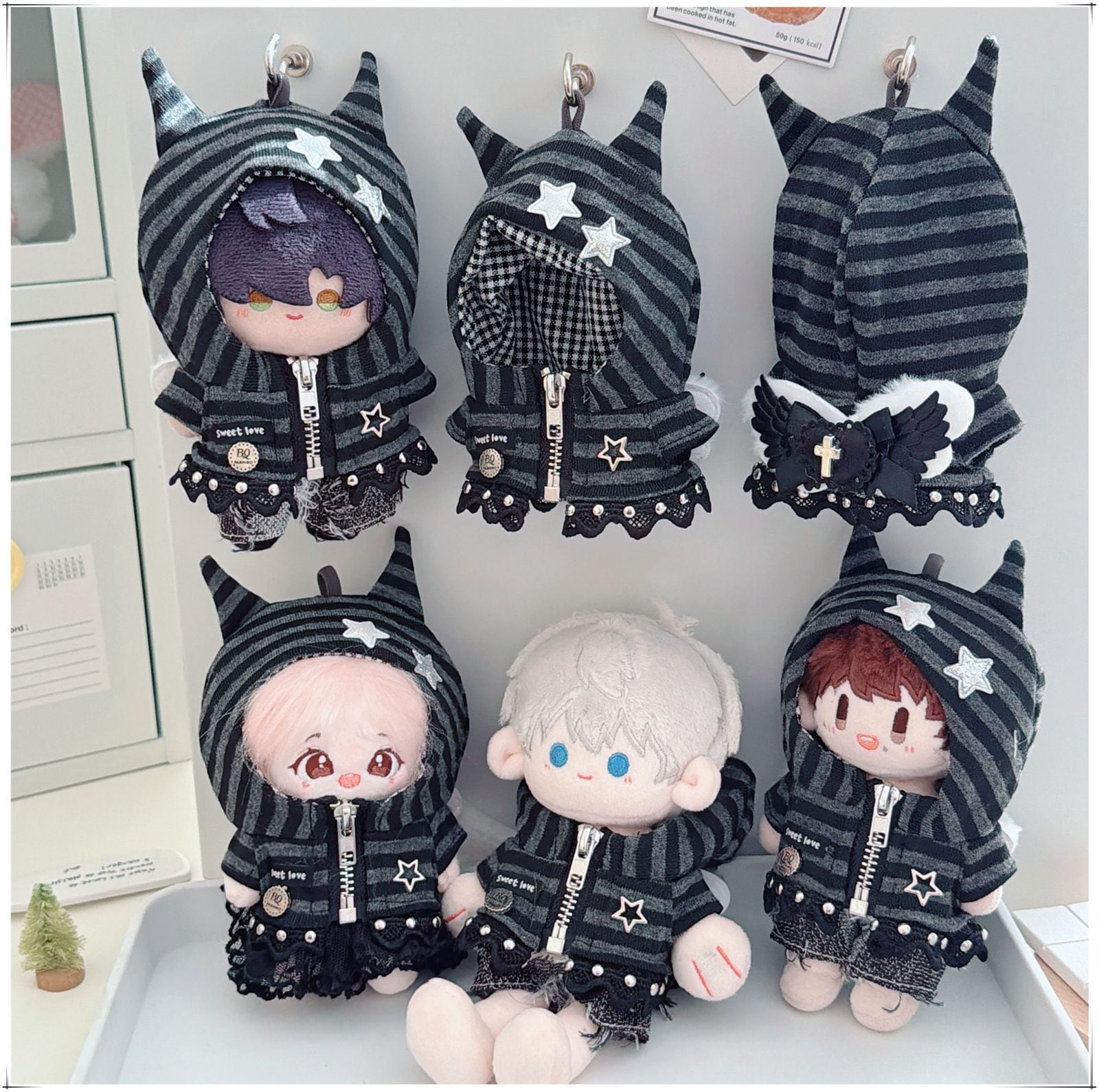 LABUBU 1-3代用 おしゃれ 悪魔 フード付きジャケット+パンツ/チュール