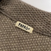 美品 PAPAS パパス プラス ローゲージ ウールニット テーラードジャケット サイズ M /グレージュ系/メンズ/日本製