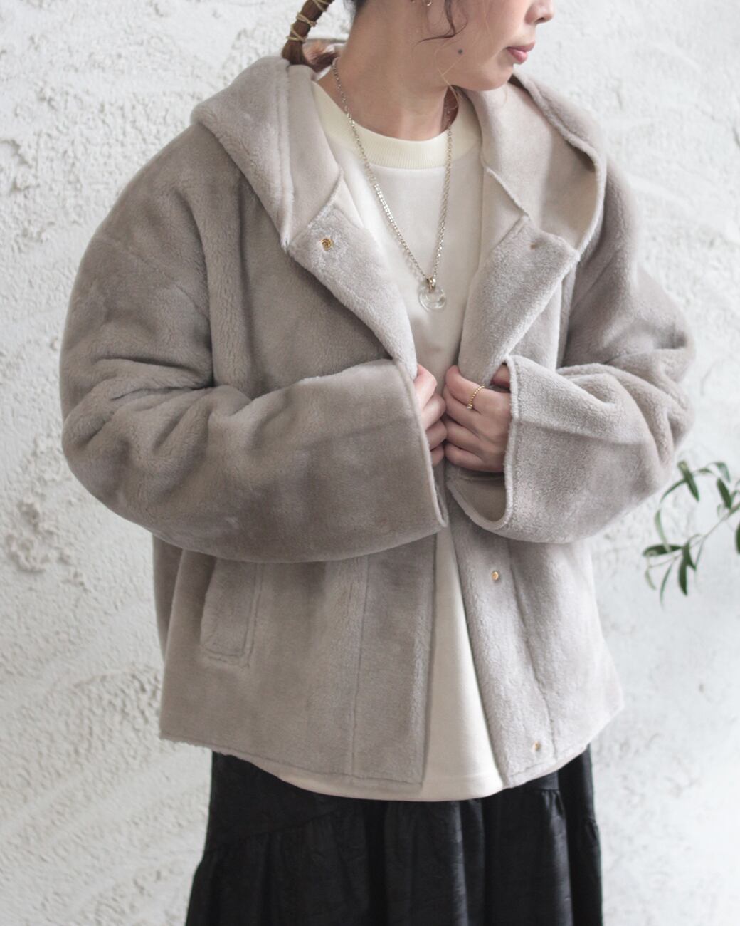 FUZZYKON ファー ムートンコート y2k 新発売 重苦しく