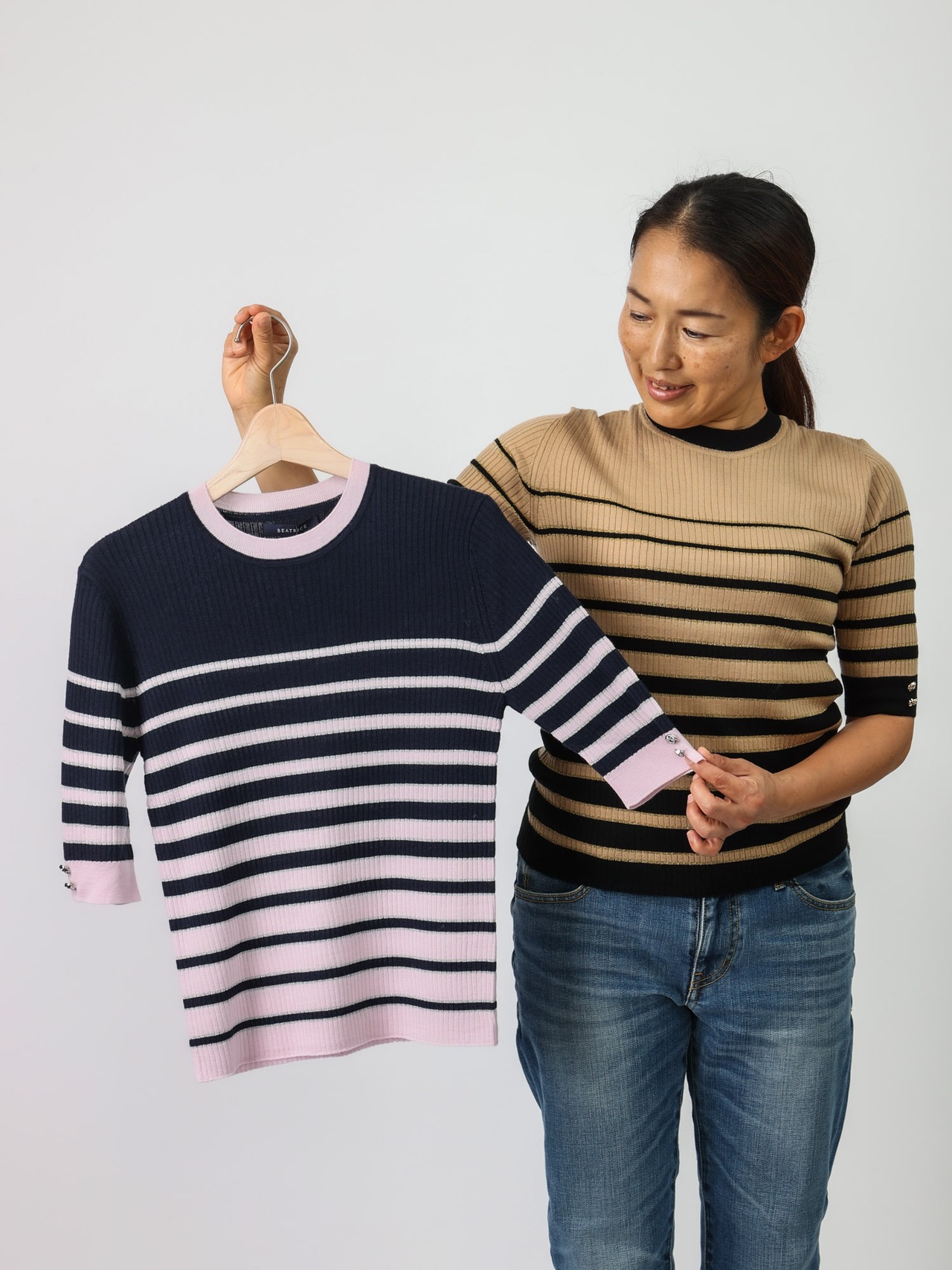 BEATRICE(ラメボーダーリブニット)