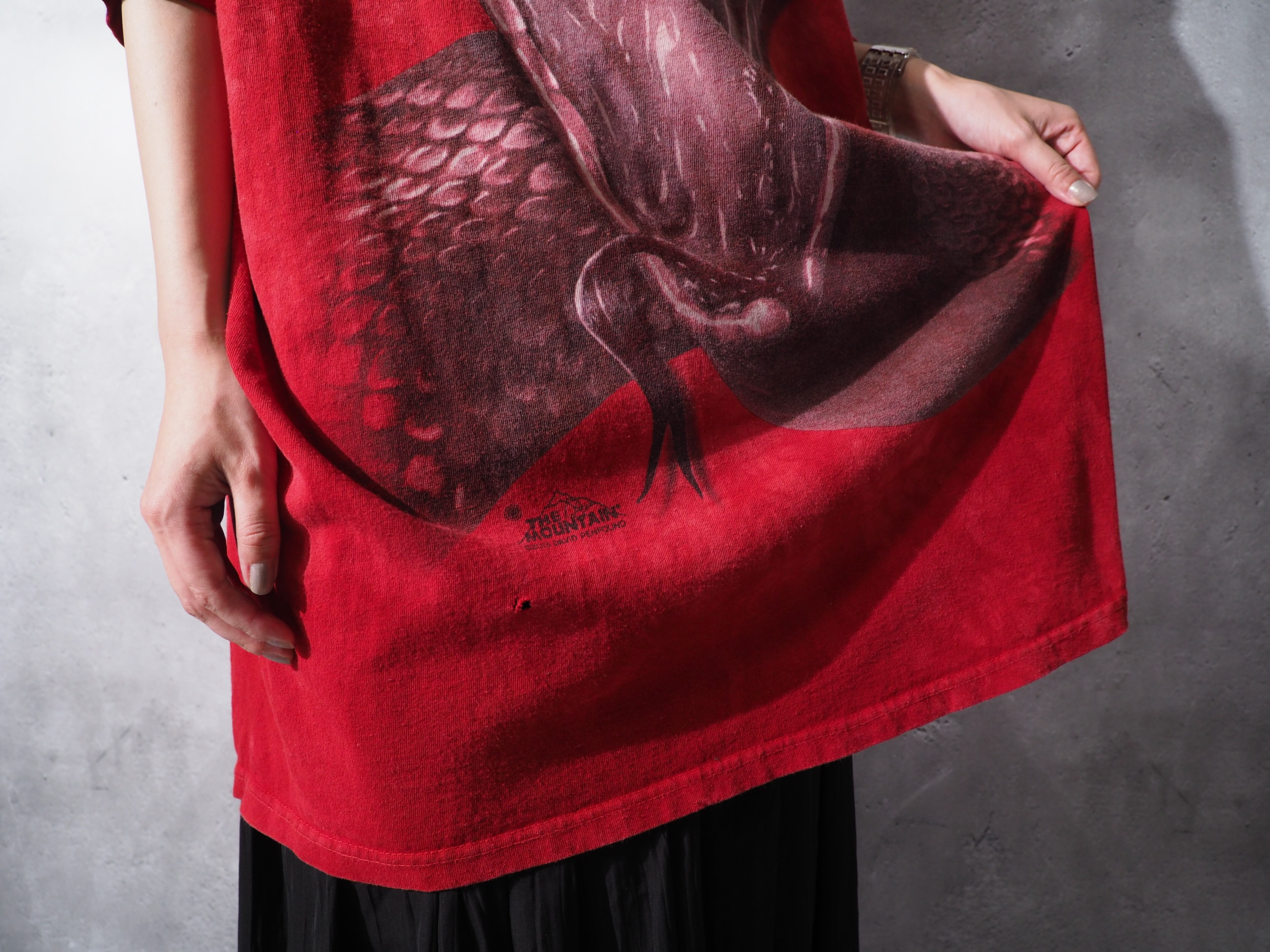 憤怒 - Huge viper printed Yarn-dyed loose Tee