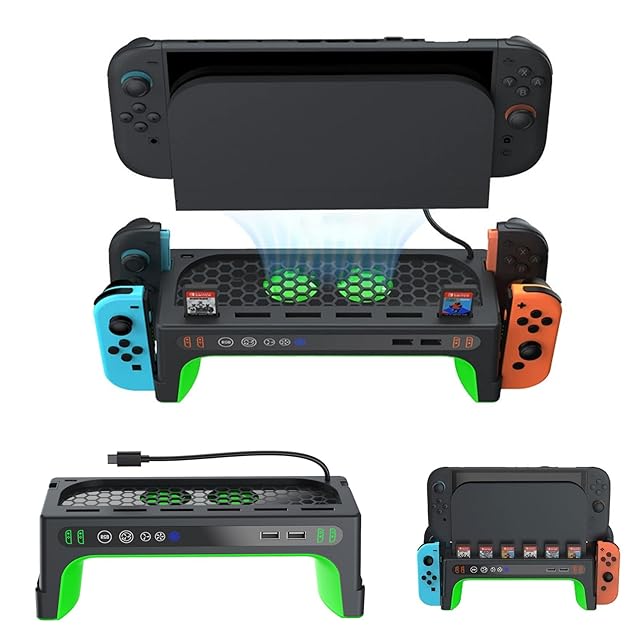 Switch 2用 冷却ファン AriKroii【2026年新登場-冷却充電4in1】Switch