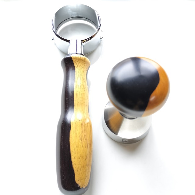 【パヴォーニ ミレニアム用set 】51.3mmGFタンパー + 深型BLPF Africanblackwood LM