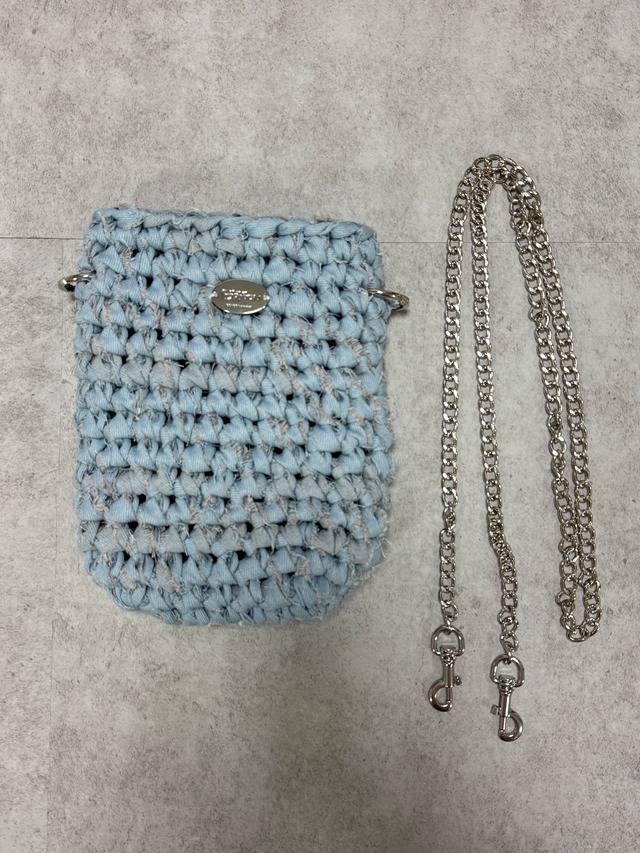 《1点もの》angle denim bag /medium blue
