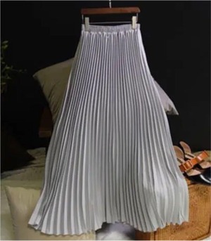 ★送料無料★フリ－（F)☆シフォンロングプリ－ツスカ－ト[SKN9681]