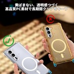 Hy+ arrows Alpha ケース F-51F / M08 対応 MagSafe ケース 耐衝撃 クリア ハイブリッド 背面ポリカーボネート 側面TPU 薄型 軽量 ショルダーストラップ対応 取り外し可能パーツ付き 透明クリア