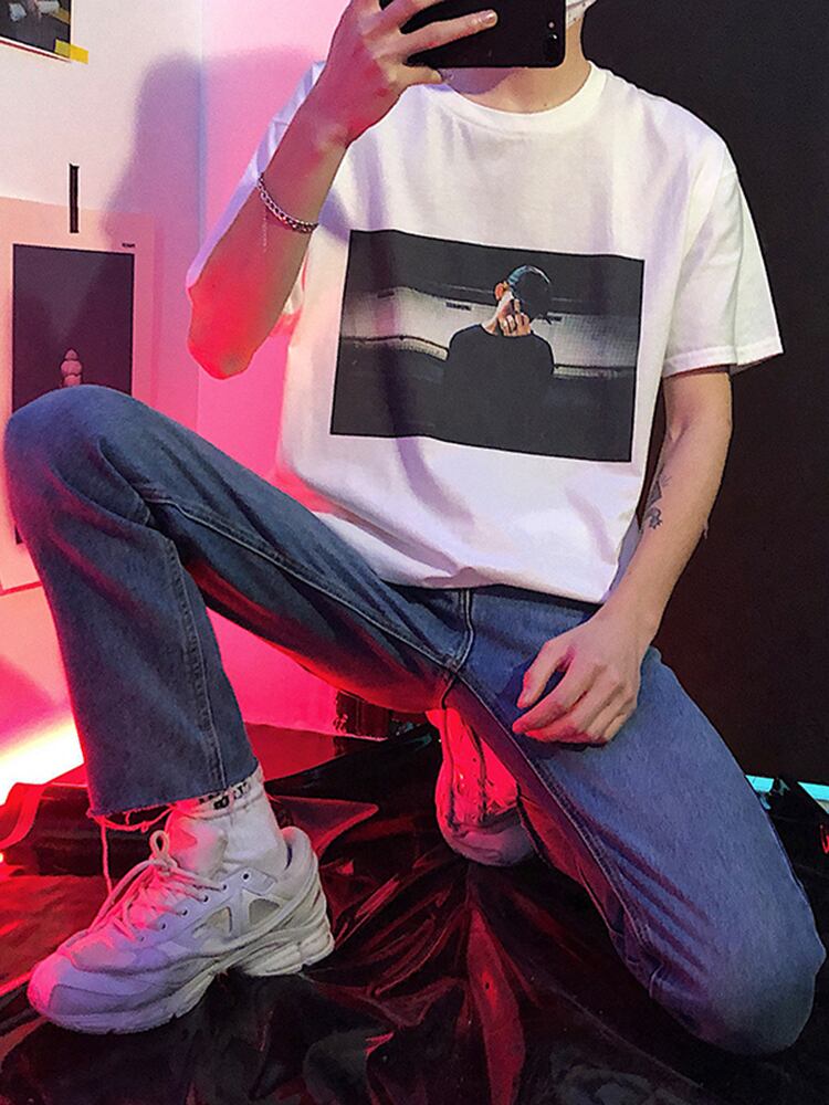 全2色 Tシャツ カットソー プリント カジュアル シンプル