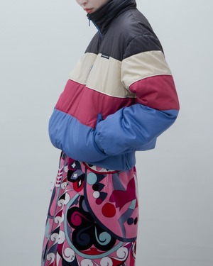 1980s Ocean Pacific - color block pullover puffer jacket