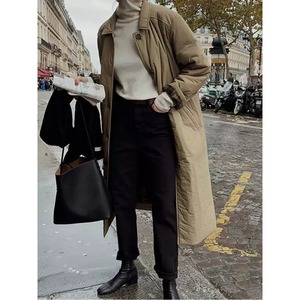 ミドル丈 オーバーサイズ 中綿入りコート 2color W01409