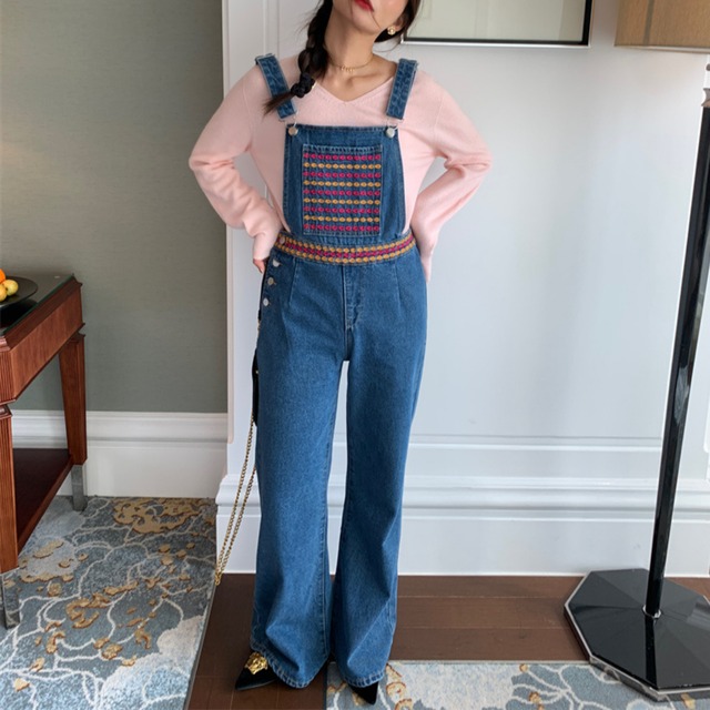 Boho denim overalls 00175