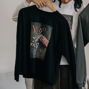 ポップコーンロングスリーブTシャツ（ブラック）