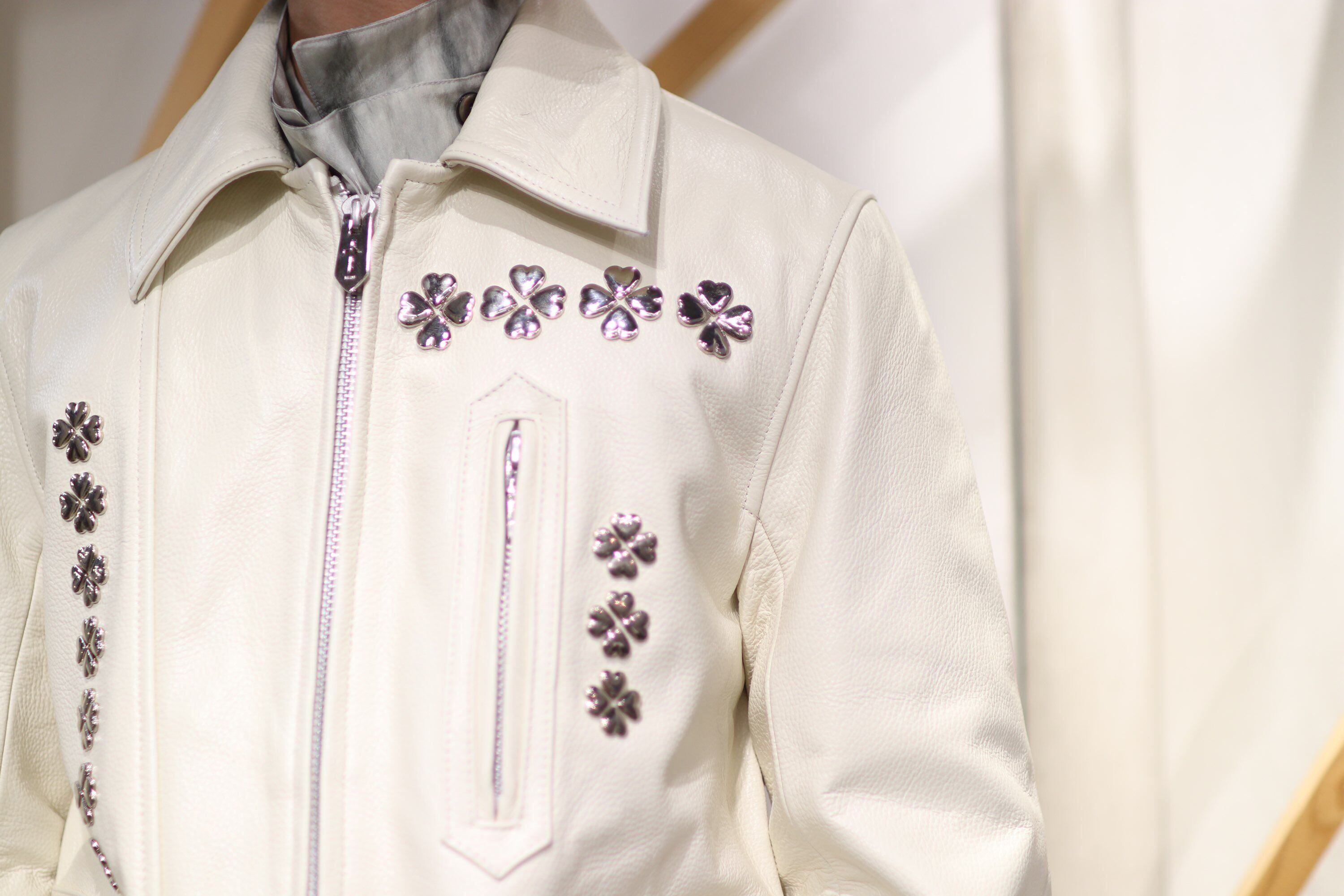 MASU CLOVER STUDS RIDERS JACKET(PUREWHITE) MCFW-BL0221 | IAAAM MASU CLOVER STUDS RIDERS JACKET(PUREWHITE) MCFW-BL0221 | IAAAM