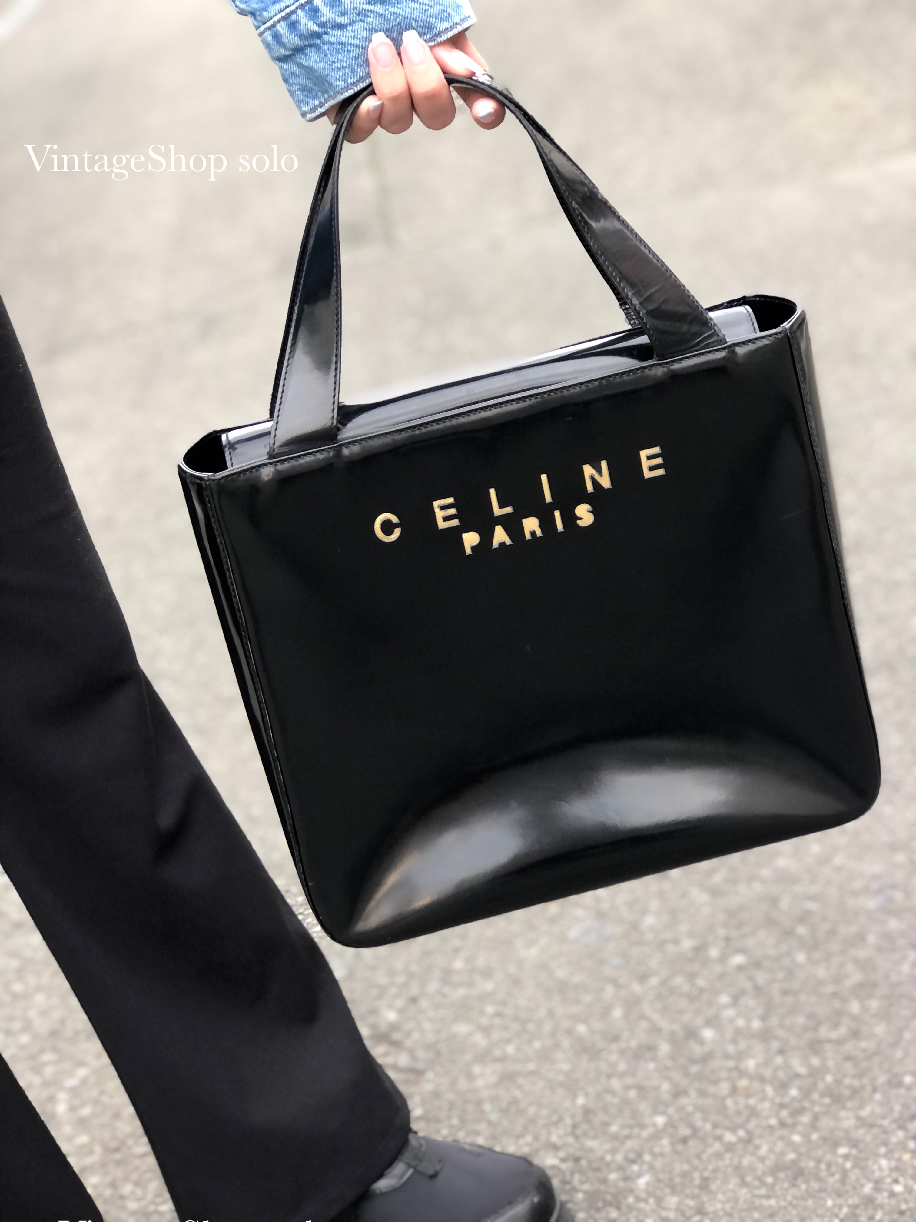 AYの全商品美品 セリーヌ CELINE ロゴ カットアウト ハンドバッグ ビンテージ