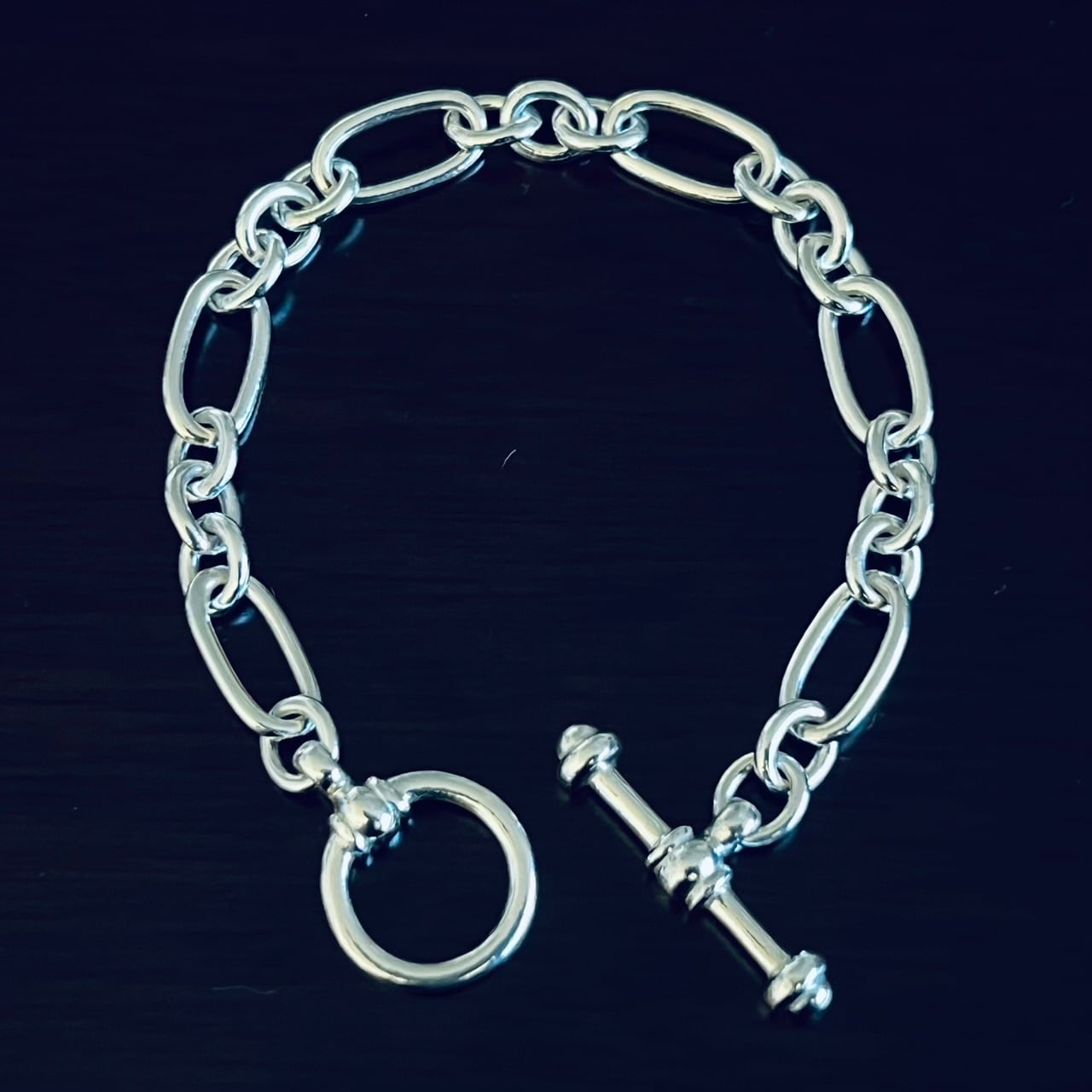 Tiffany ティファニー スクリューブレスレット 925×14K ツイスト OLD TIFFANY & CO. Oval Chain Toggle Bracelet Sterling Silver