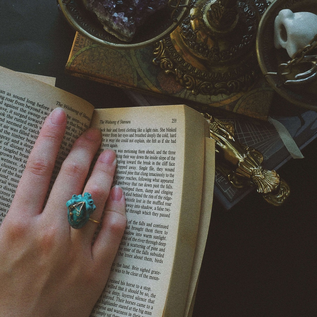 Mermaid's tear and heart  ring