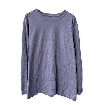 パパス PAPAS ニット 長袖 袖ロゴ入り 綿100％ クルーネック ベージュ 