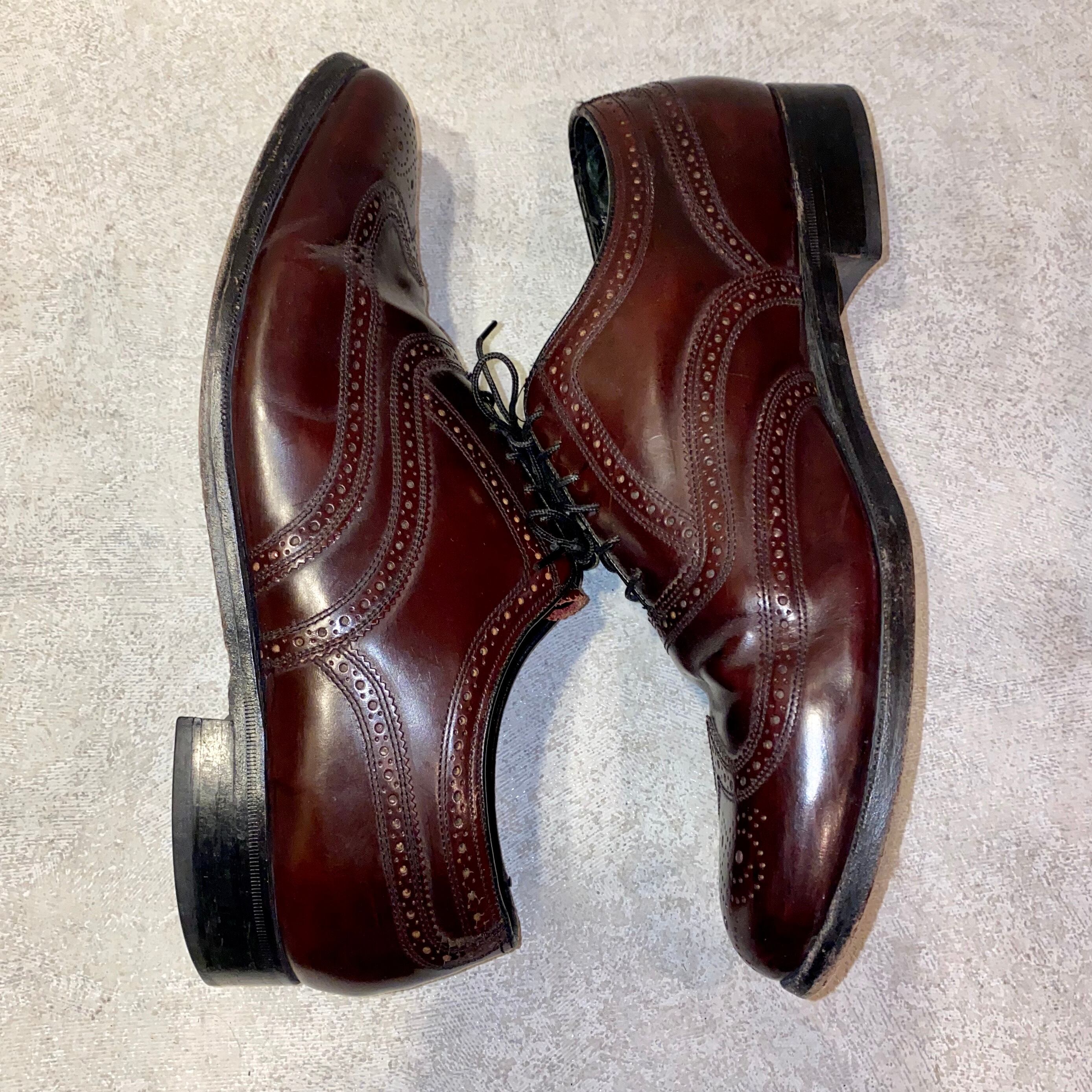 FLORSHEIM burgundy color full-brogue leather shoes | NOIR ONLINE