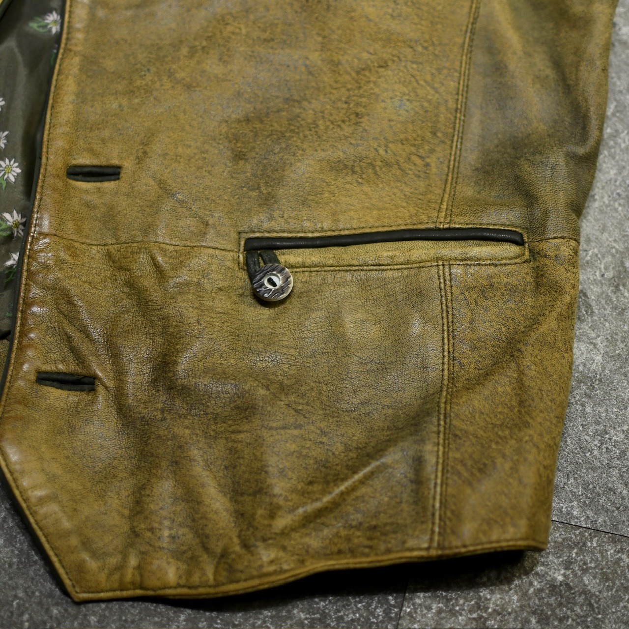 embroidery design leather tyrolean vest