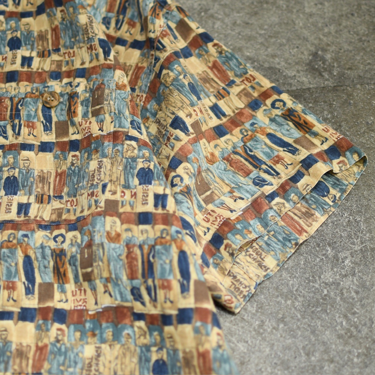 various human pattern linen shirt