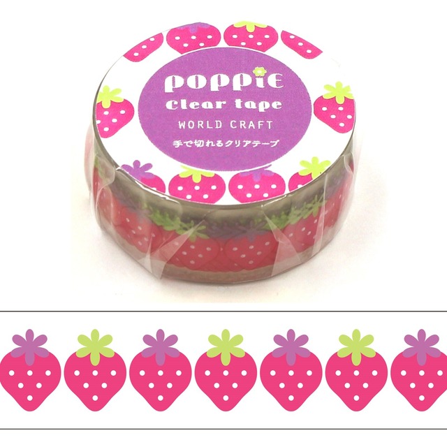 ワールドクラフト　POPPiE　クリアテープ　Strawberry　WC04