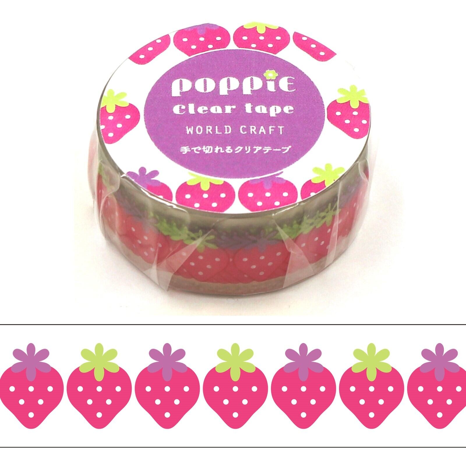 ワールドクラフト POPPiE クリアテープ Strawberry WC04