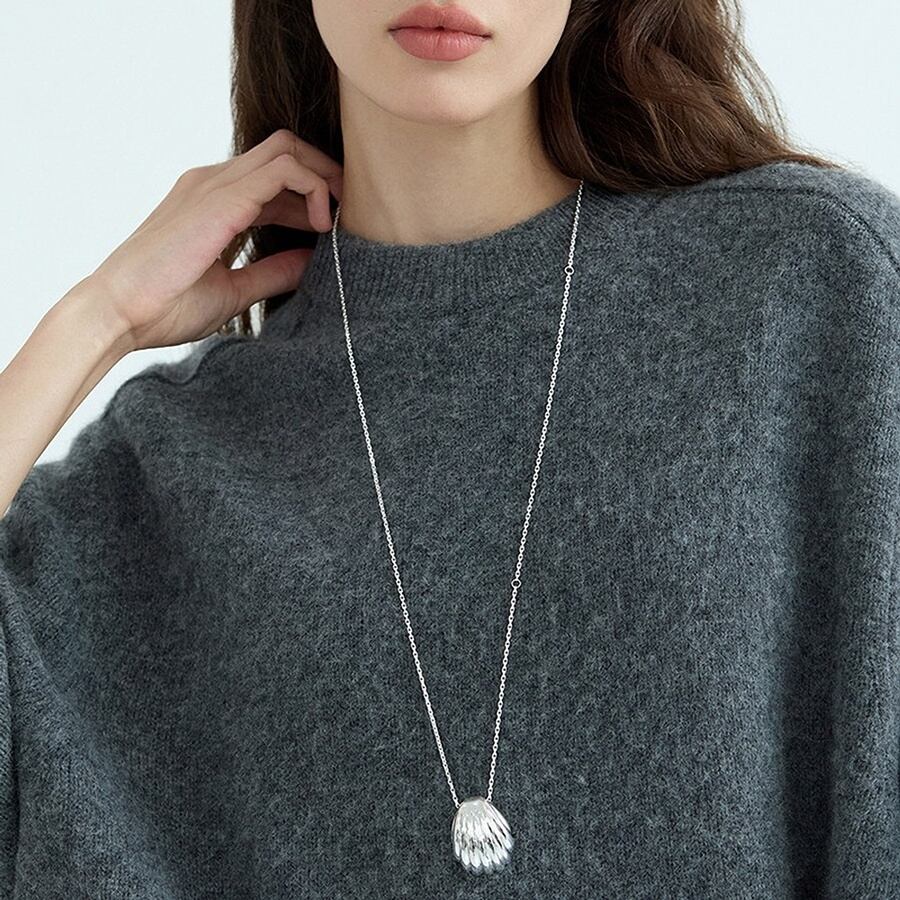 shell pendant long necklace m-0057