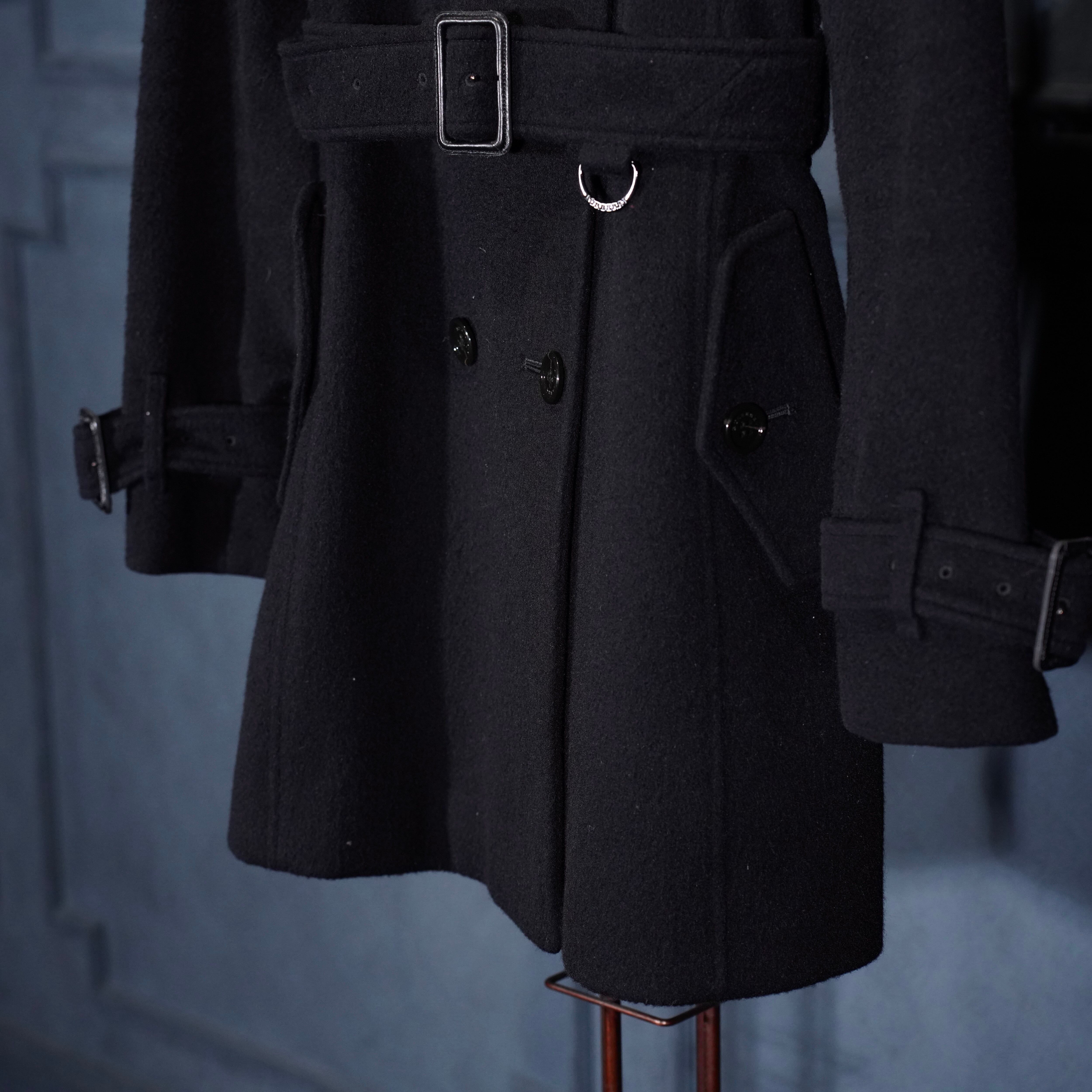 BURBERRY LONDON ANGORA BREND WOOL BELTED TRENCH COAT/バーバリー