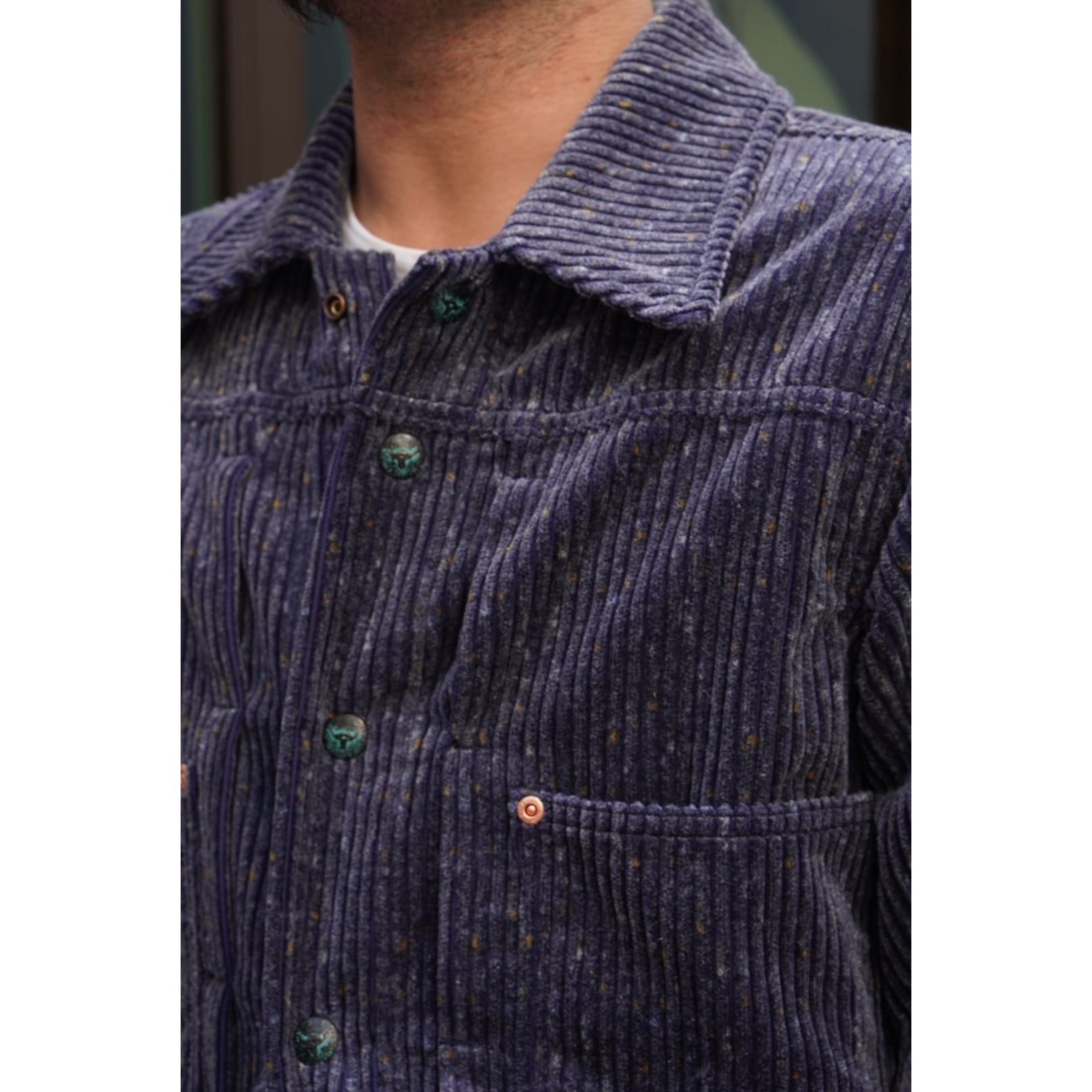 WYTHE / Donegal Corduroy Ranch Jackets Marine Blue | max's WYTHE / Donegal Corduroy Ranch Jackets Marine Blue | max's