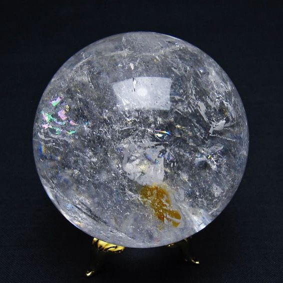 水晶 スフィア 丸玉 虹入り 58mm 水晶玉 球体 玉 一点物 151-7889