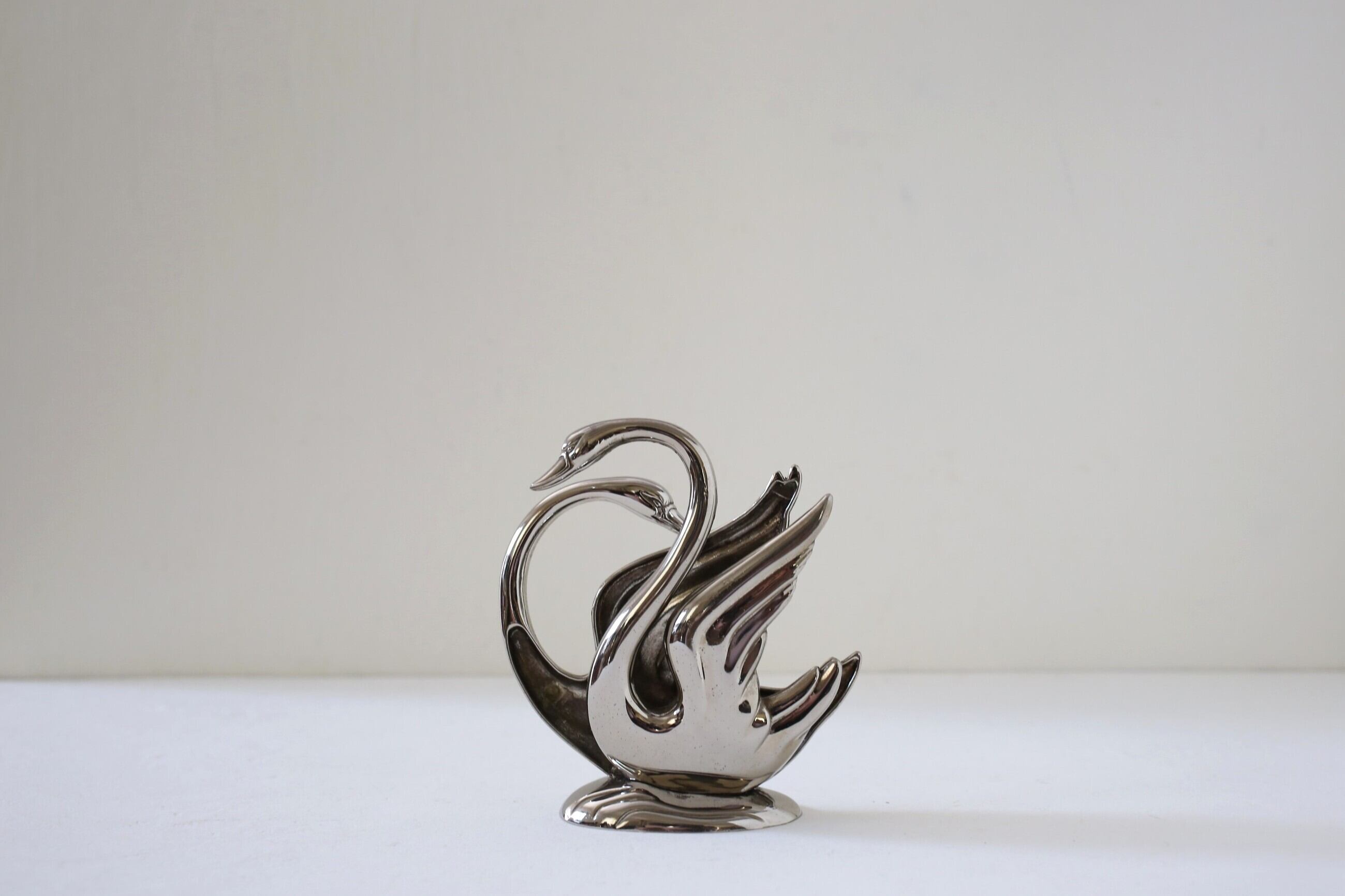 フランス アンティーク ヴィンテージ ナプキンスタンド ナプキンホルダー スワン 白鳥 N-05750