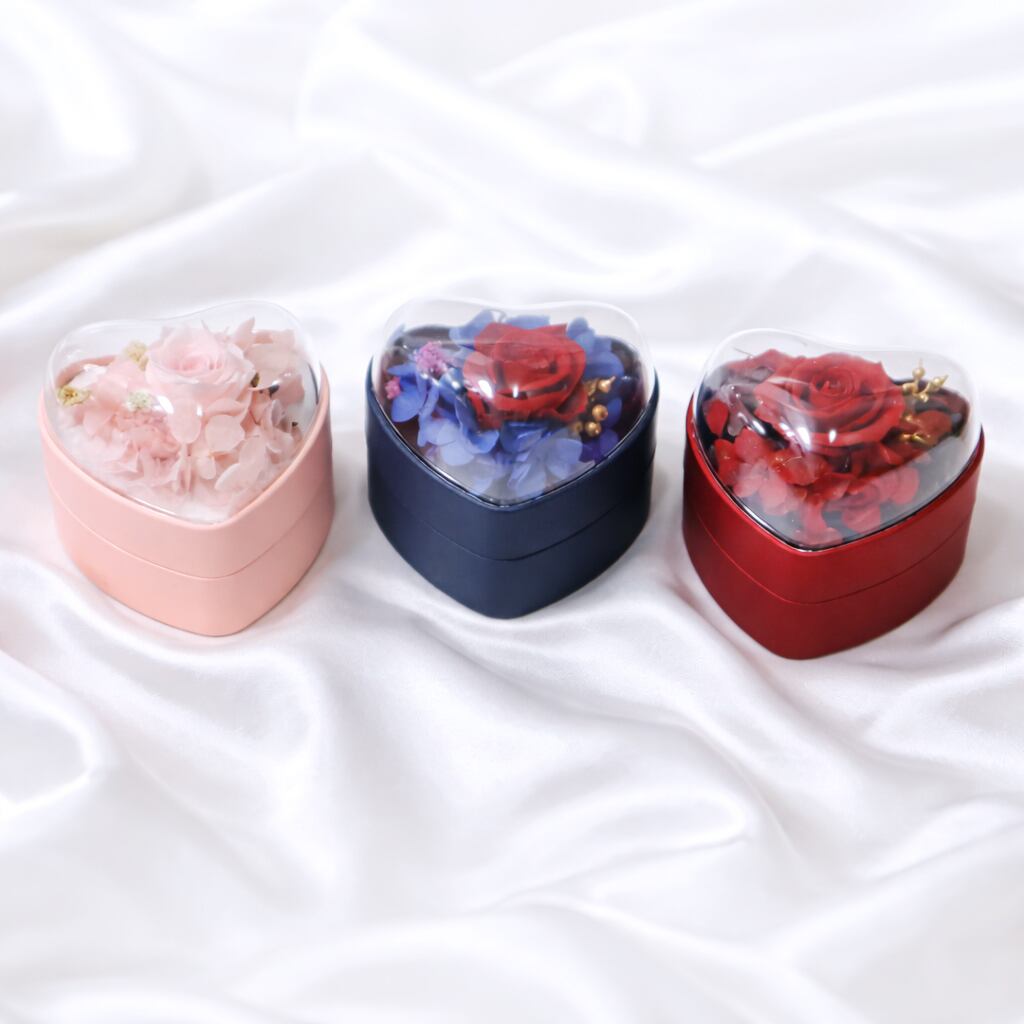 プロポーズリングケース Heart Rose ネイビー | I LOVE YOU STORE by