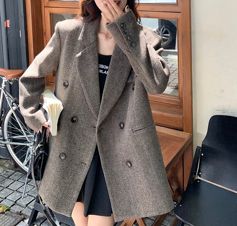 オーバーサイズ ウール テーラードジャケット レディース トップス