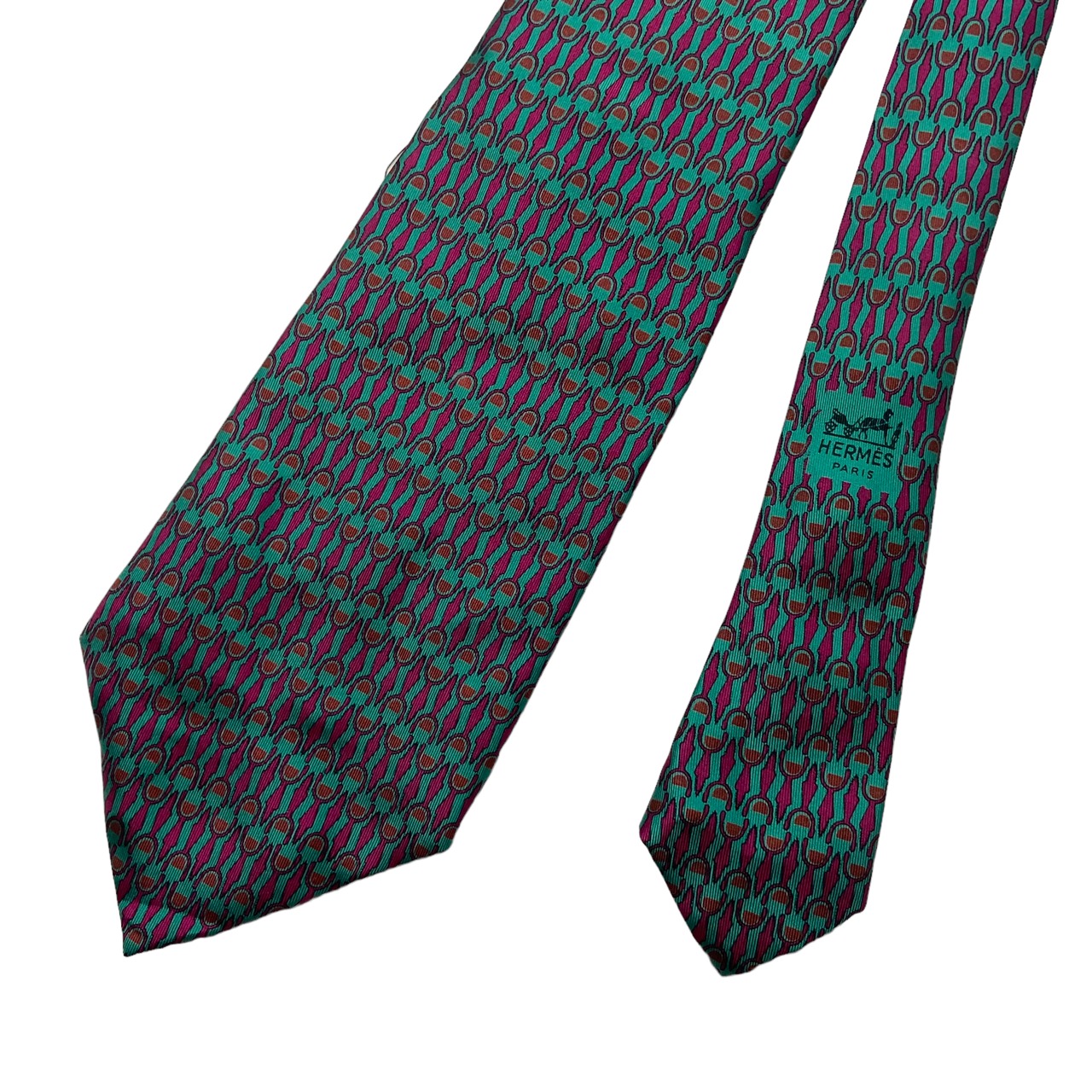 HERMES abstract print silk tie