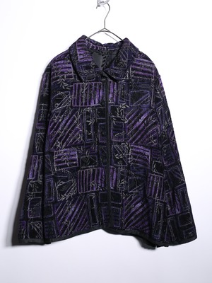 ”幾何学×花” 2way reversible glitter jacquard jacket