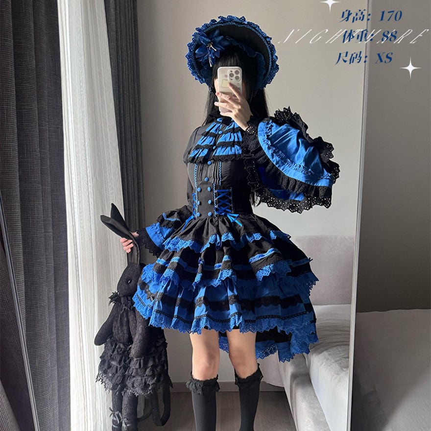 予約商品 ゴスロリ 3点 セットアップ 姫袖シャツ ベスト ケーキ