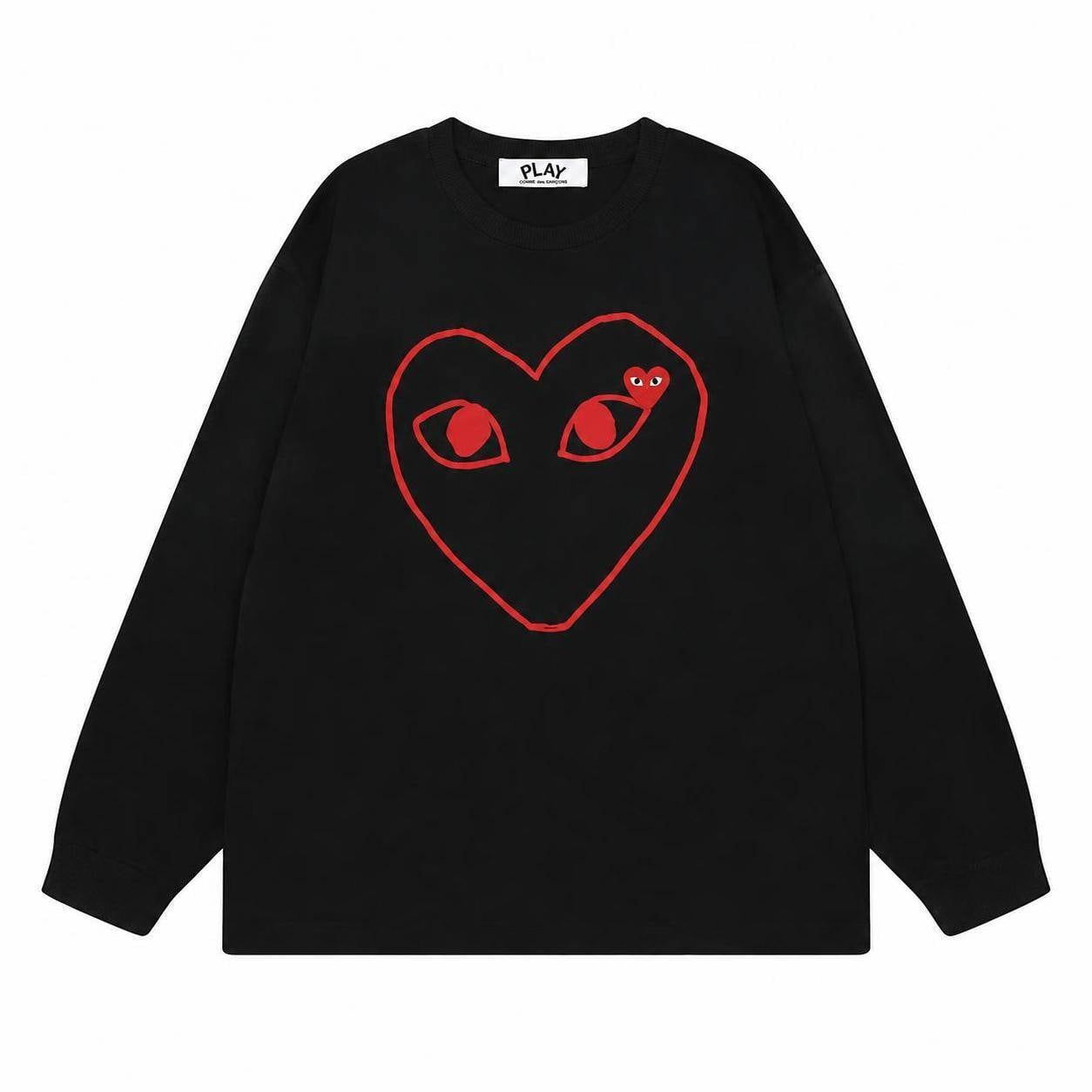 プレイ コムデギャルソン PLAY COMME des GARCONS マルチハートプリント cdg 長袖 Tシャツ メンズ レディース 長袖 柔らかい肌触り クルーネック 長袖 ロゴプリント カットソー