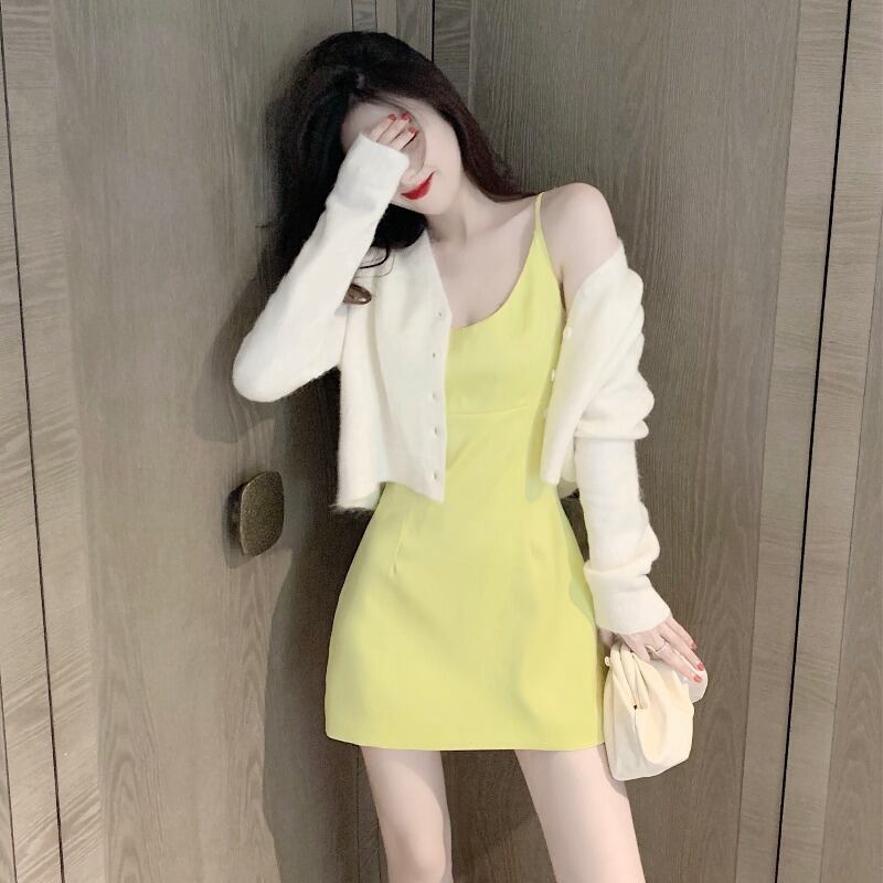 ドレス ショートスカート スプリングウェストスリム 春物 ブラックストロベリース86095584927