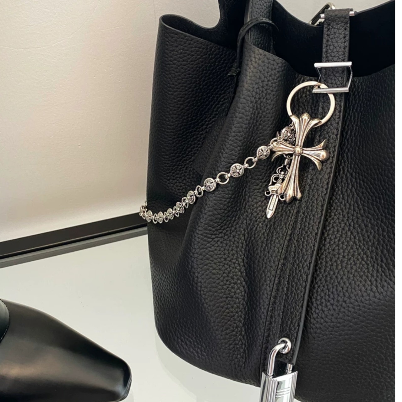 Genuine leather bucket bag (ME487)