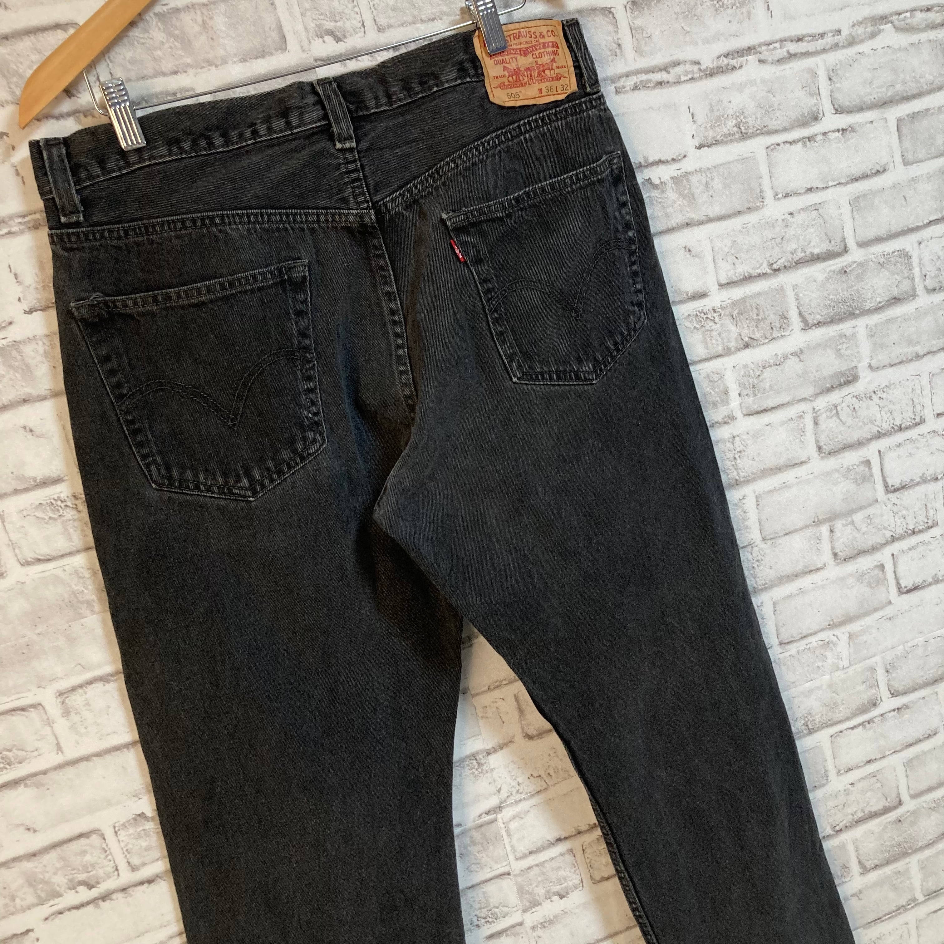Levi's 505】W36×L32 Denim Jeans リーバイス 505 ブラックデニム 