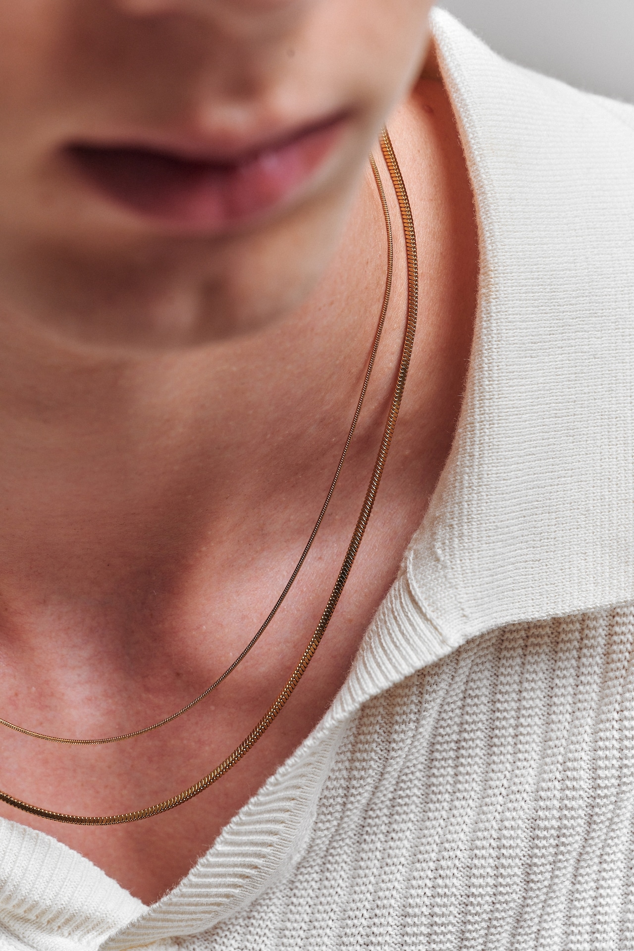 【1mm snake chain necklace】 / GOLD