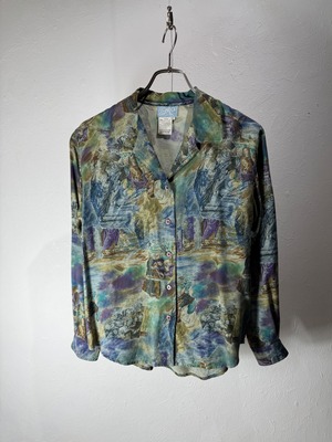 80~90’s Art Pattern Rayon Blouse