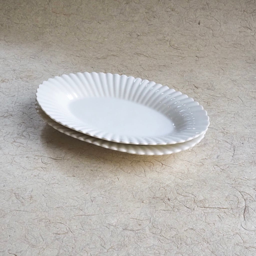 色原 昌希/白磁 オーバル皿