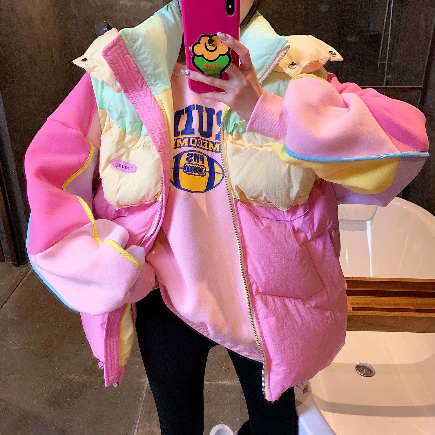 ガーリー カジュアル キャンディーカラー ダウンベスト レディース 