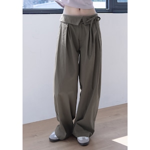 turn up waist wide pants