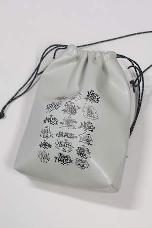 MOL CREW TAG Drawstring Mini Shoulder Bag [GREY]