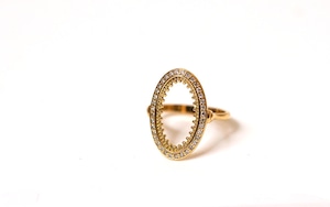 granulation oval pave ring Dia