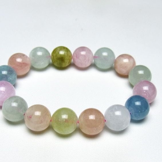 ミックスカラーベリル ブレスレット 13mm 一点物 メール便可 [M便 1/10] 111-48904