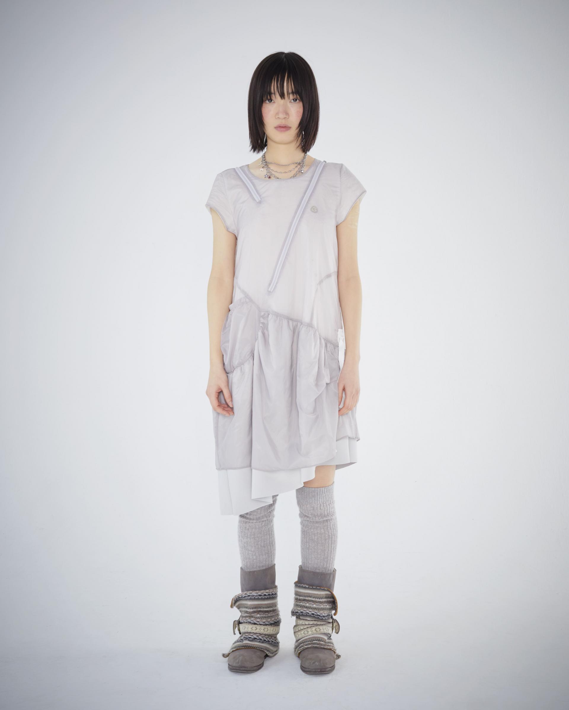 COYSEIO] PUFF SHIRRING ONE PIECE PURPLE GREY 正規品 韓国  