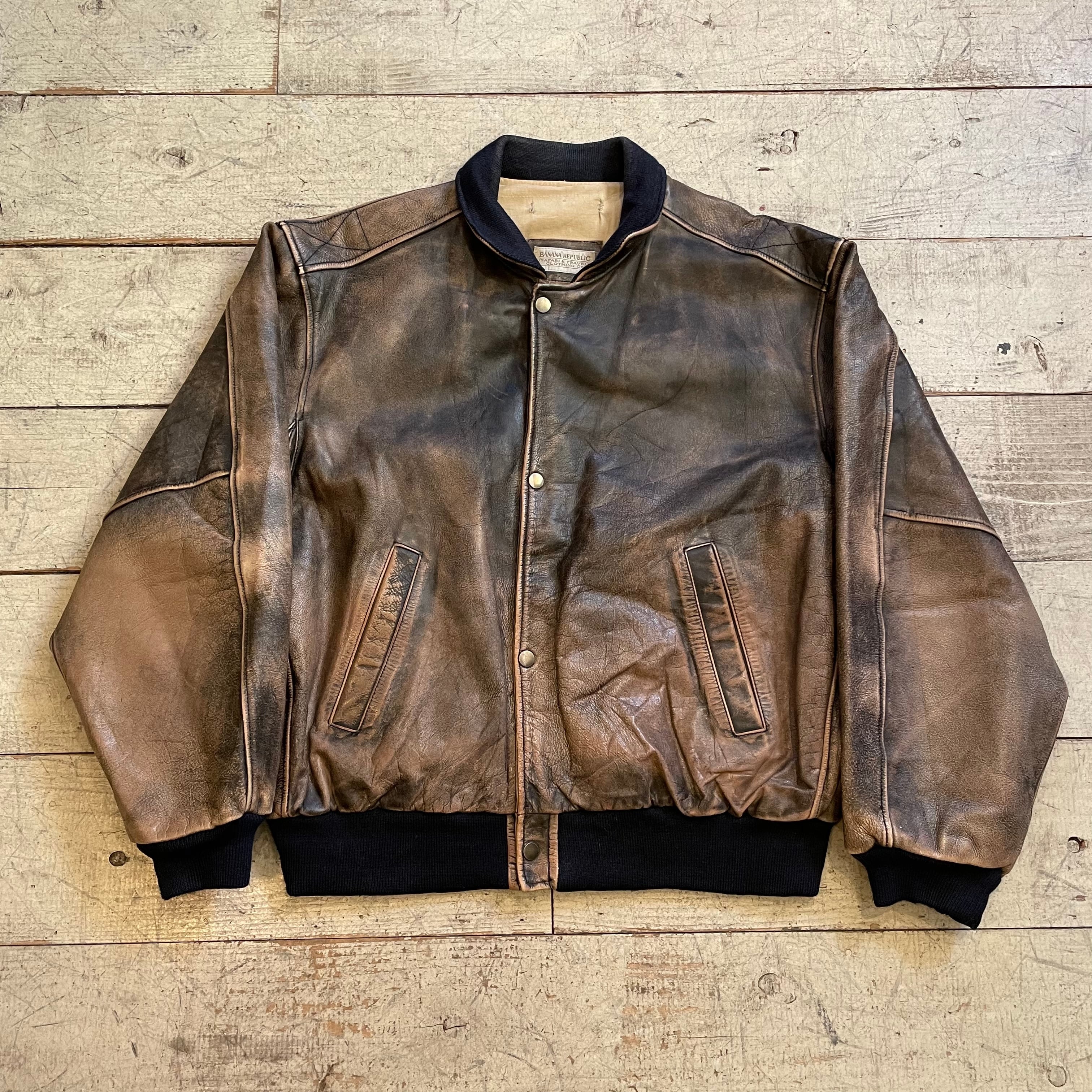 〜90s BANANA REPUBLIC leather jacket | What'z up